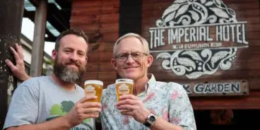 Big smiles from Eumundi Brewery Head Brewer and Lion Master Brewer Chuck Hahn. Thrilled with their new brews! (1)