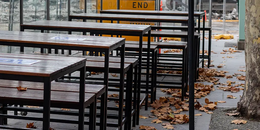 empty pub tables