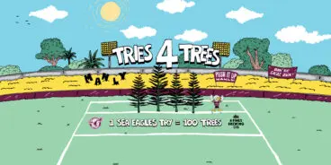 4 Pines Tries for Trees Sea Eagles partnership banner