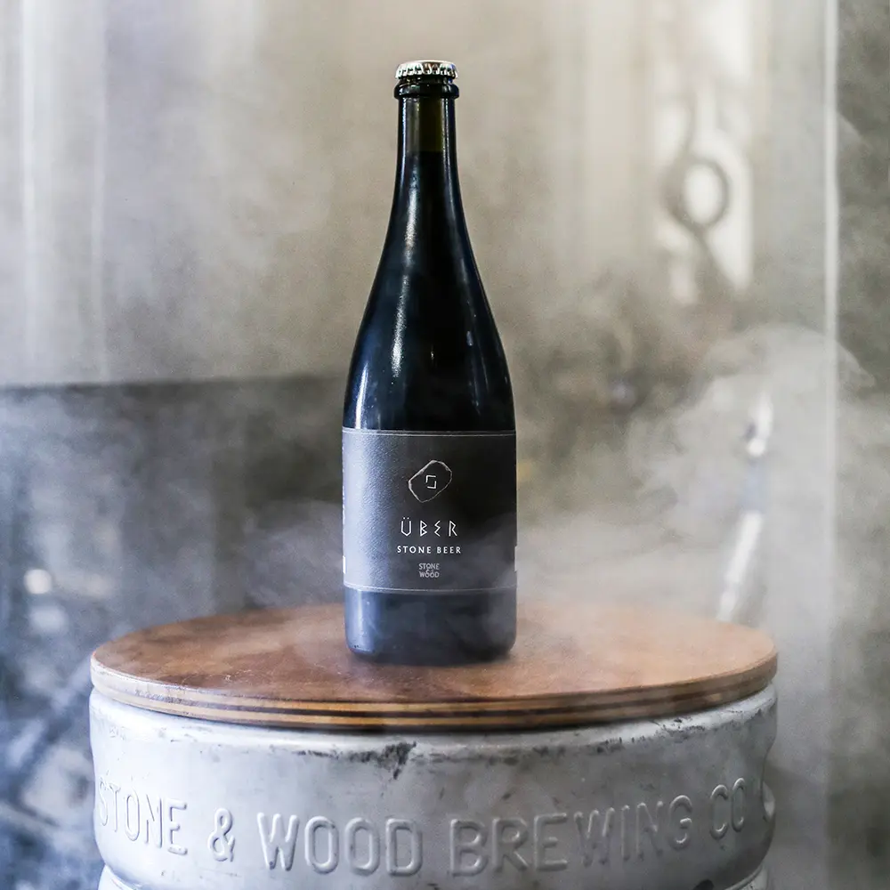 A bottle of Stone & Wood's 2023 Über Stone Beer