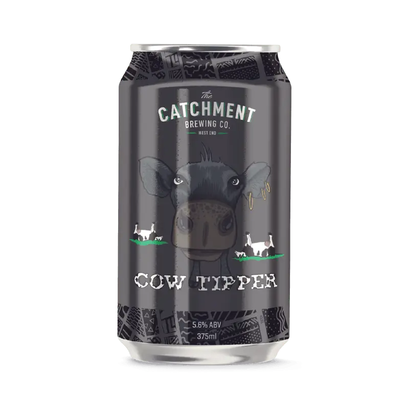 Can of Cow Tipper Milk Stout by Catchment Brewing