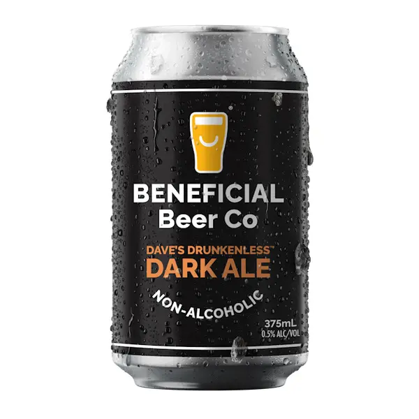 A can of Dave's Drunkenless Dark Ale by Beneficial Beer Co