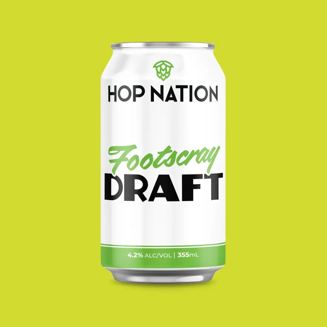 A can of Footscray Draft by Hop Nation Brewing Co