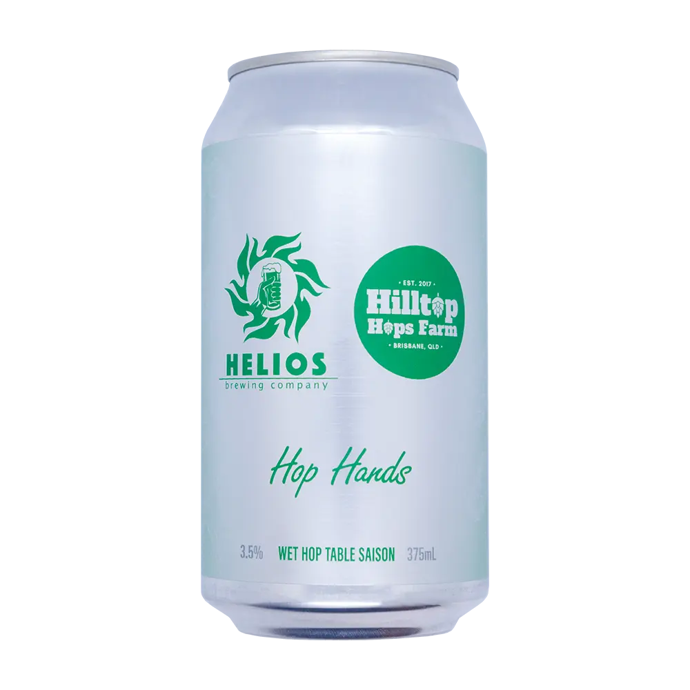 A can of Hop Hands by Helios Brewing Company.