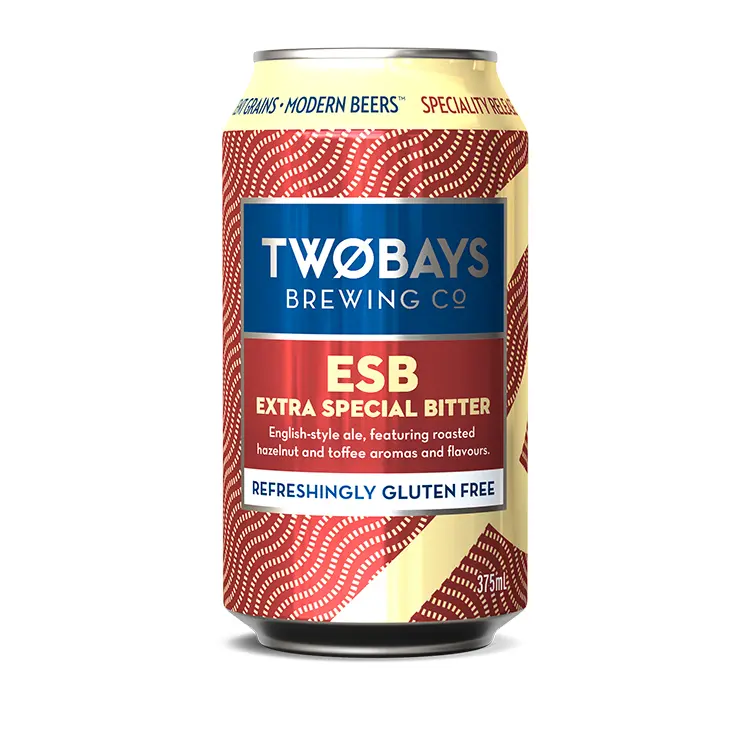 A can of TWØBAYS Breweing Co's gluten-free ESB