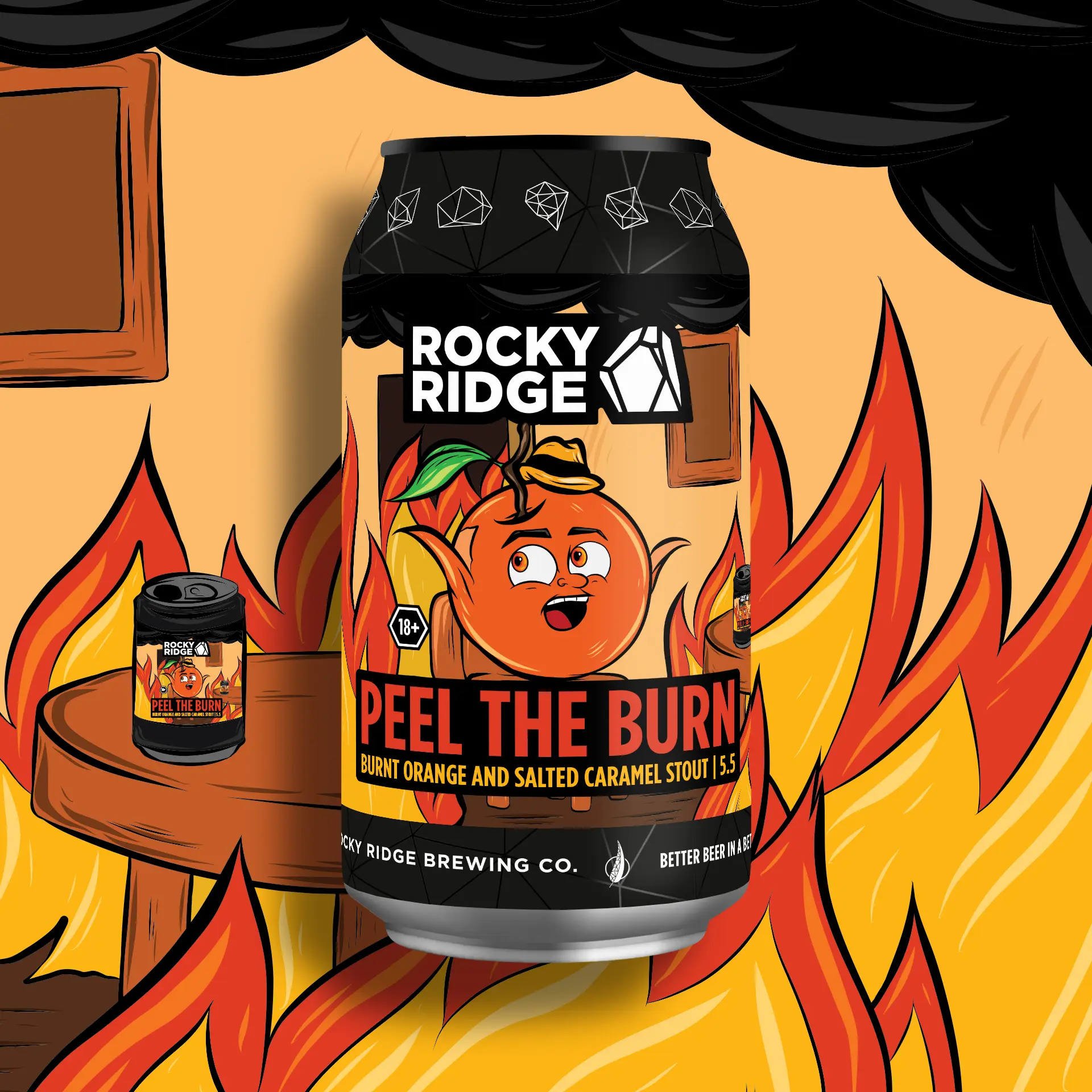 375ml can of 'Peel the Burn,' a milk stout made by Rocky Ridge Brewing