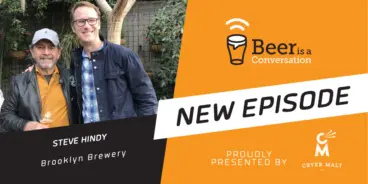 Beer is a Conversation banner with a photo of Steve Hindy from Brooklyn Brewery and Matt from Brews News