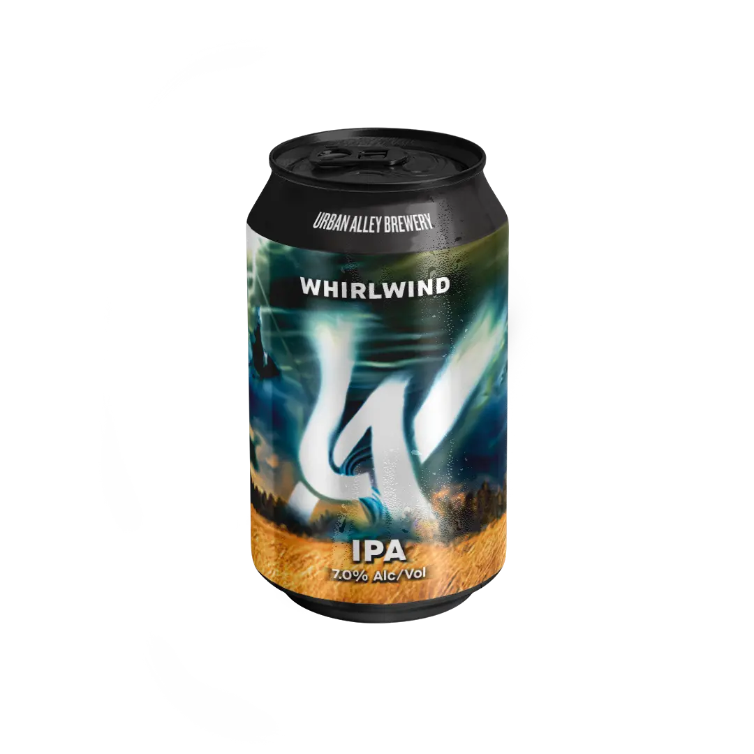 Can of Whirlwind, a West Coast IPA by Urban Alley Brewery