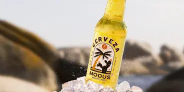 Bottle of Modus Brewing's Cerveza Mexican Lager on ice