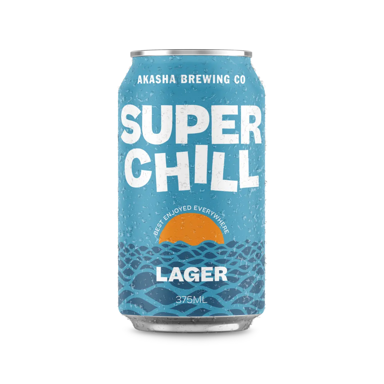 Can of Super Chill Lager by Akasha Brewing Company