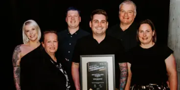 BentSpoke Brewing team holding award at the AHA Awards