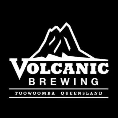 Volcanic Brewing logo white on black