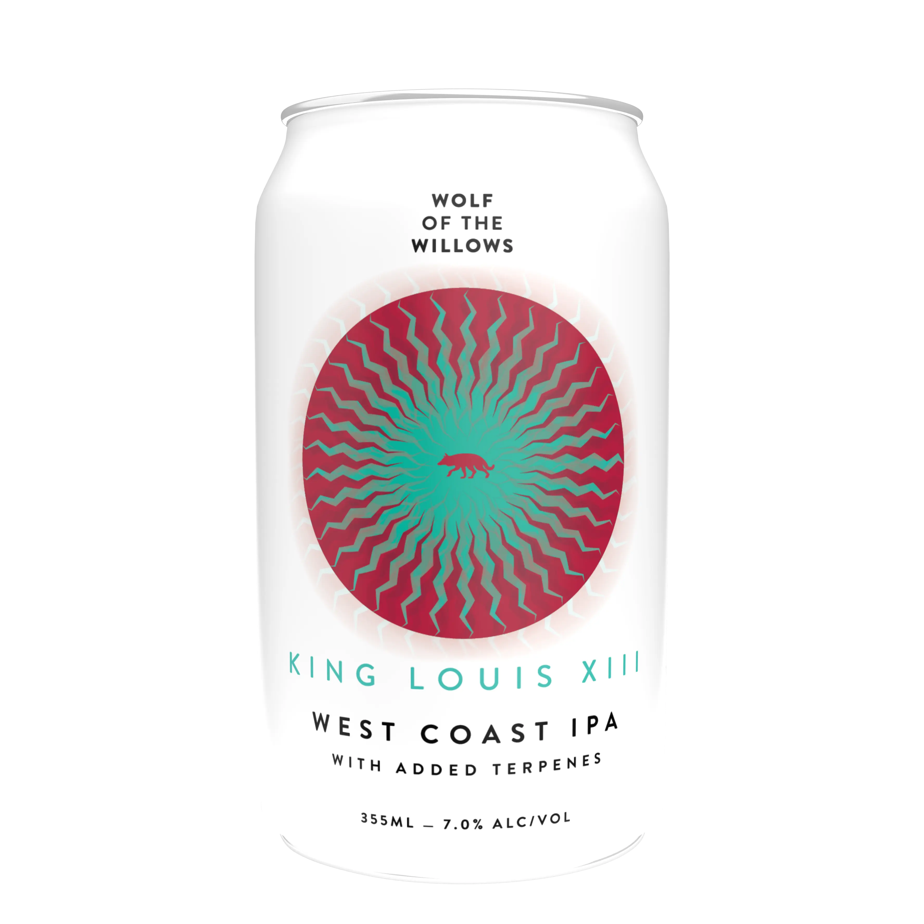 Can of King Louis XIII West Coast IPA by Wolf of the Willows