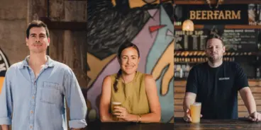 Beerfarm's three new hires, including Dennis Lynn (left), Jessica Craig (centre) and Hayden Vink (right)