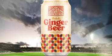 Capital Brewing's Ginger Beer on cricket pitch