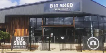 Exterior view of the entrance to Big Shed Brewing's venue