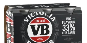 6 pack of VB Low Carb beers